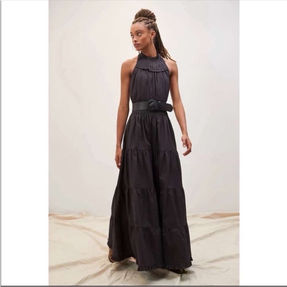 Magali Pascal black halter maxi dress